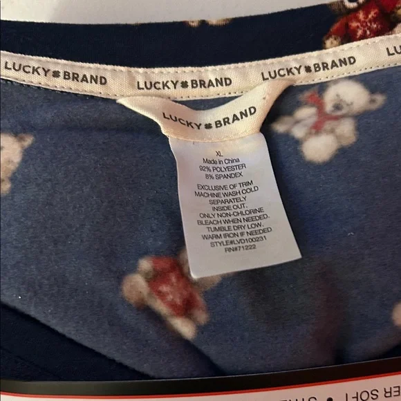 Lucky Brand Navy Bear Print Thermal Set - Picture 2 of 5